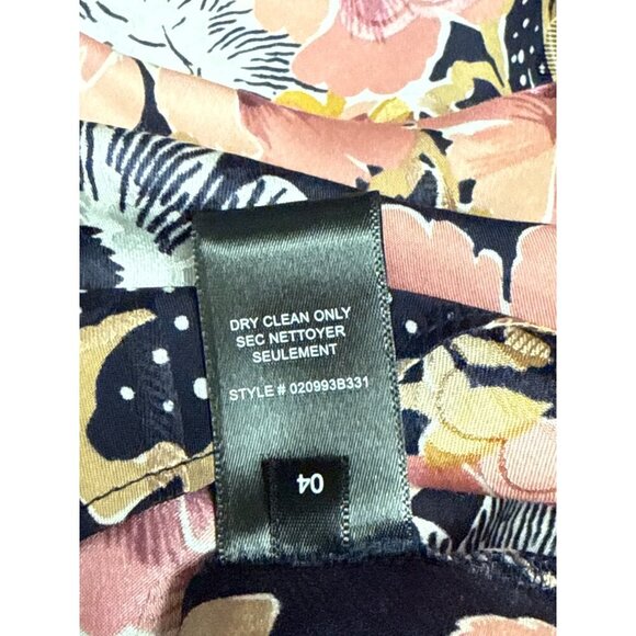 Rebecca Taylor Women's Blouse Jardin Floral Button Front Indigo Silk Blend  4 - Picture 11 of 11